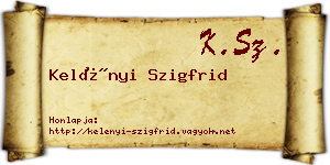 Kelényi Szigfrid névjegykártya